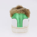 GUCCI Web Sherry Line Kids Shoes Leather White Auth ar14270-8