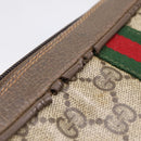 GUCCI GG Supreme Web Sherry Line Bag PVC Beige Gold 63 01 012 Auth ar14278-13