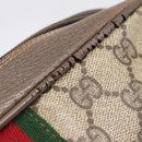 GUCCI GG Supreme Web Sherry Line Bag PVC Beige Gold 63 01 012 Auth ar14278-14