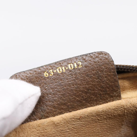 GUCCI GG Supreme Web Sherry Line Bag PVC Beige Gold 63 01 012 Auth ar14278