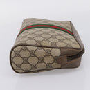 GUCCI GG Supreme Web Sherry Line Bag PVC Beige Gold 63 01 012 Auth ar14278-5
