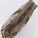 GUCCI GG Supreme Web Sherry Line Bag PVC Beige Gold 63 01 012 Auth ar14278-6