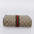 GUCCI GG Supreme Web Sherry Line Bag PVC Beige Gold 63 01 012 Auth ar14278-7