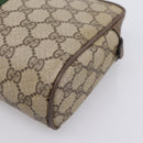GUCCI GG Supreme Web Sherry Line Bag PVC Beige Gold 63 01 012 Auth ar14278-8