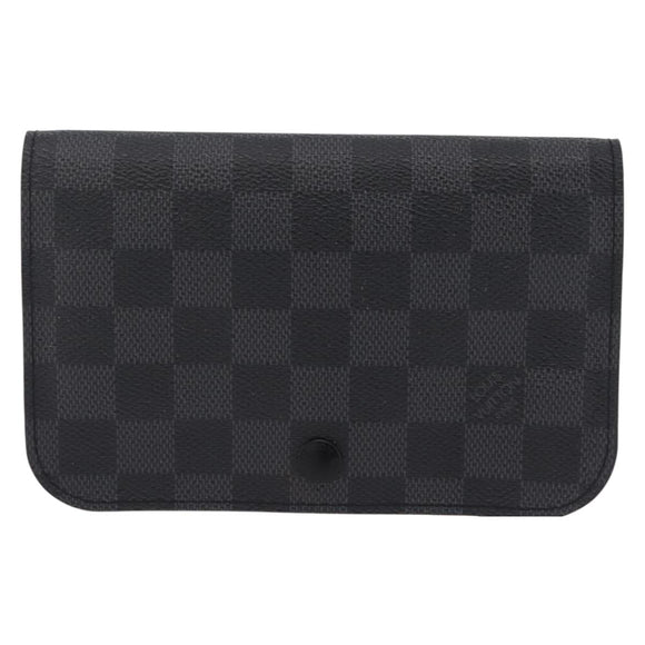 LOUIS VUITTON Graphite Ceinture Pochette Homme Pouch M6837 LV Auth ar14287