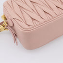 Miu Miu Matelasse Shoulder Bag Leather Pink Gold Auth ar14289M-15