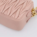 Miu Miu Matelasse Shoulder Bag Leather Pink Gold Auth ar14289M-16