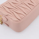 Miu Miu Matelasse Shoulder Bag Leather Pink Gold Auth ar14289M-17