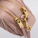 Miu Miu Matelasse Shoulder Bag Leather Pink Gold Auth ar14289M-9