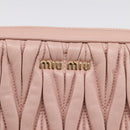 Miu Miu Matelasse Shoulder Bag Leather Pink Gold Auth ar14289M-18
