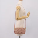Miu Miu Matelasse Shoulder Bag Leather Pink Gold Auth ar14289M-24