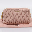 Miu Miu Matelasse Shoulder Bag Leather Pink Gold Auth ar14289M-12