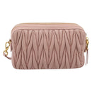 Miu Miu Matelasse Shoulder Bag Leather Pink Gold Auth ar14289M-2