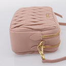 Miu Miu Matelasse Shoulder Bag Leather Pink Gold Auth ar14289M-4