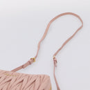 Miu Miu Matelasse Shoulder Bag Leather Pink Gold Auth ar14289M-8
