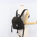 PRADA Backpack Nylon Khaki Silver Auth ar14290-30
