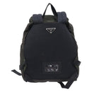 PRADA Backpack Nylon Khaki Silver Auth ar14290-3