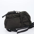 PRADA Backpack Nylon Khaki Silver Auth ar14290-4