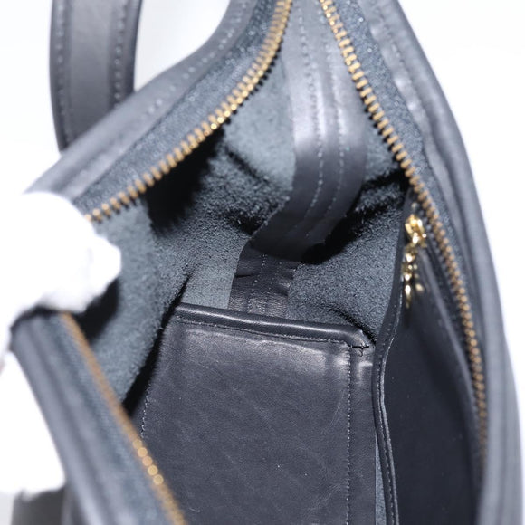 Coach Shoulder Bag Leather Black Gold Auth ar14294A