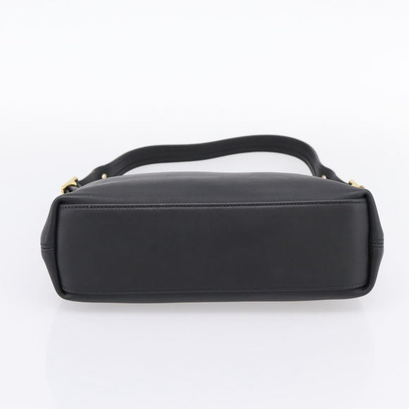 Coach Shoulder Bag Leather Black Gold Auth ar14294A