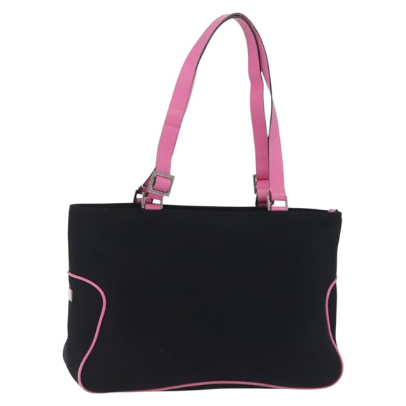 Salvatore Ferragamo Shoulder Bag Cotton Black Silver Auth ar14295