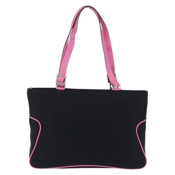 Salvatore Ferragamo Shoulder Bag Cotton Black Silver Auth ar14295