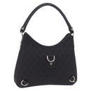 GUCCI GG Canvas Hand Bag Outlet Black Silver 268637 Auth ar14296V-1