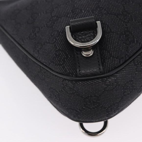 GUCCI GG Canvas Hand Bag Outlet Black Silver 268637 Auth ar14296V