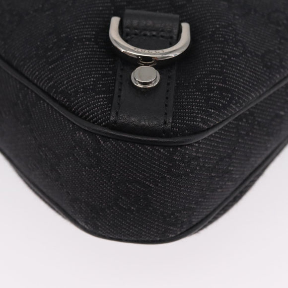 GUCCI GG Canvas Hand Bag Outlet Black Silver 268637 Auth ar14296V