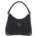 GUCCI GG Canvas Hand Bag Outlet Black Silver 268637 Auth ar14296V-13