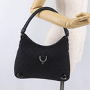 GUCCI GG Canvas Hand Bag Outlet Black Silver 268637 Auth ar14296V-25