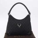 GUCCI GG Canvas Hand Bag Outlet Black Silver 268637 Auth ar14296V-12