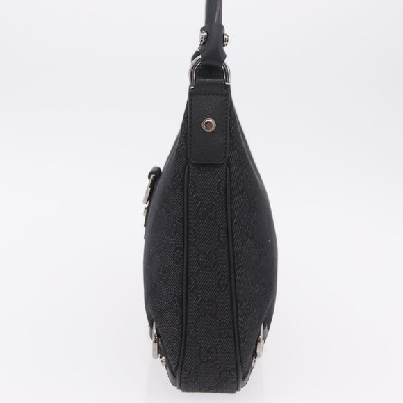 GUCCI GG Canvas Hand Bag Outlet Black Silver 268637 Auth ar14296V