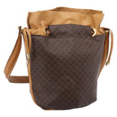 CELINE Macadam Canvas Shoulder Bag PVC Leather Brown Gold Auth ar14297-1