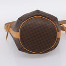 CELINE Macadam Canvas Shoulder Bag PVC Leather Brown Gold Auth ar14297-5
