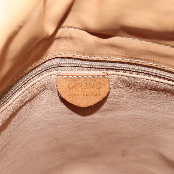 CELINE Macadam Canvas Shoulder Bag PVC Leather Brown Gold Auth ar14297
