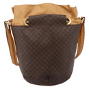 CELINE Macadam Canvas Shoulder Bag PVC Leather Brown Gold Auth ar14297-2