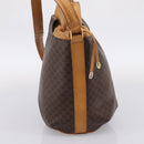 CELINE Macadam Canvas Shoulder Bag PVC Leather Brown Gold Auth ar14297-3