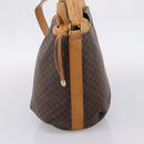 CELINE Macadam Canvas Shoulder Bag PVC Leather Brown Gold Auth ar14297-4