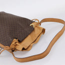 CELINE Macadam Canvas Shoulder Bag PVC Leather Brown Gold Auth ar14297-7