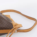 CELINE Macadam Canvas Shoulder Bag PVC Leather Brown Gold Auth ar14297-9