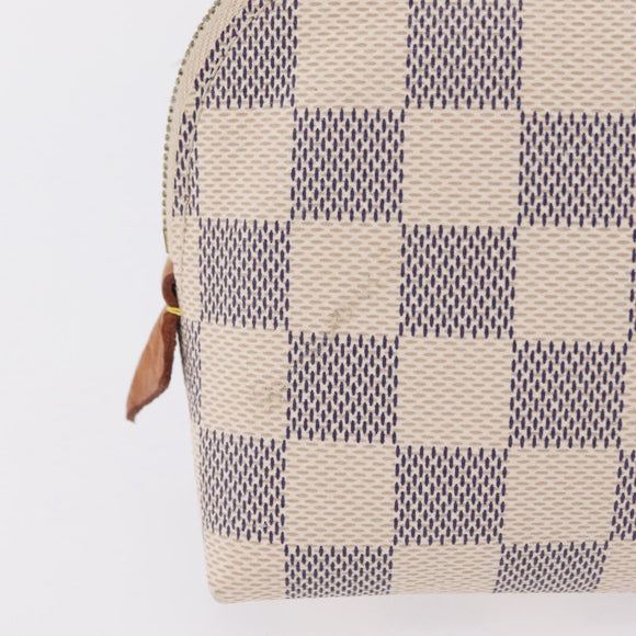 LOUIS VUITTON Damier Azur Pochette Cosmetic PM Pouch N60024 LV Auth ar14299