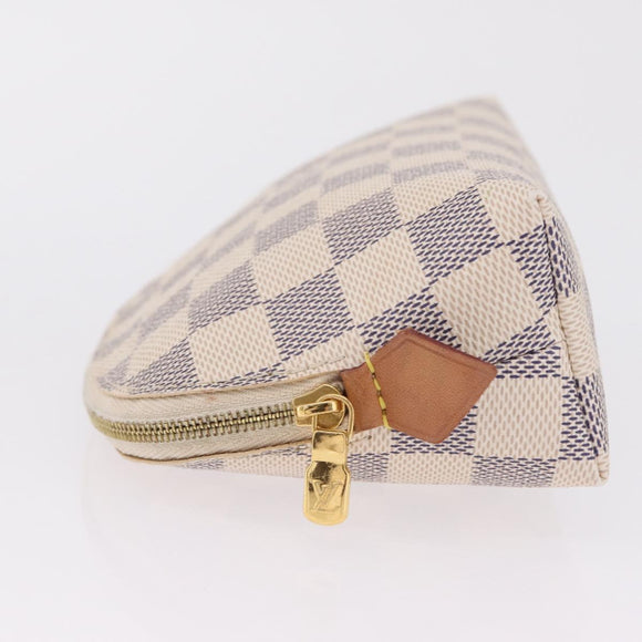 LOUIS VUITTON Damier Azur Pochette Cosmetic PM Pouch N60024 LV Auth ar14299