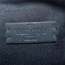 VALENTINO Shoulder Bag Canvas Black Silver Auth ar14306M-23