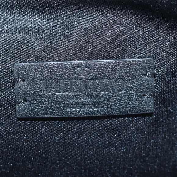 VALENTINO Shoulder Bag Canvas Black Silver Auth ar14306M