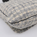 CHANEL Shoulder Bag Tweed Gray Silver CC Auth ar14307SAM-13