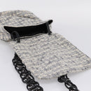 CHANEL Shoulder Bag Tweed Gray Silver CC Auth ar14307SAM-14