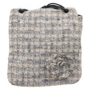 CHANEL Shoulder Bag Tweed Gray Silver CC Auth ar14307SAM-2