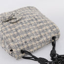 CHANEL Shoulder Bag Tweed Gray Silver CC Auth ar14307SAM-6