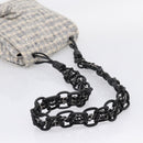 CHANEL Shoulder Bag Tweed Gray Silver CC Auth ar14307SAM-7